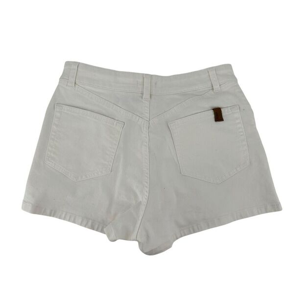 ROXY Jean Shorts White High Rise Womens Size 28 Waist Stretchy Denim Casual Boho - Picture 4 of 5